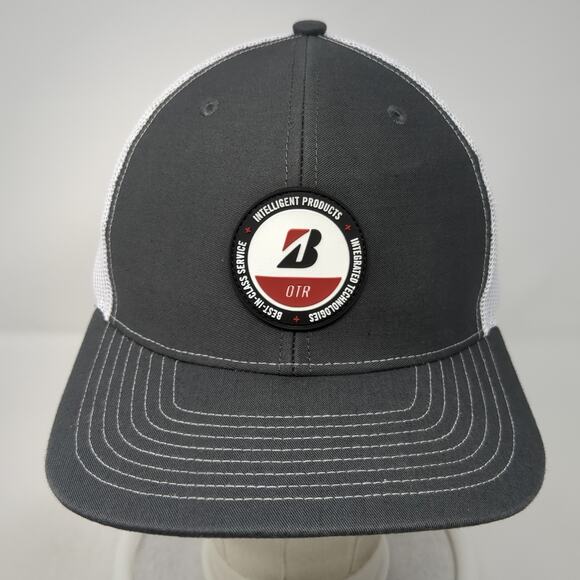 Bridgestone OTR Snapback Trucker Hat Gray One Size Adjustable 6 Panel Richardson - Picture 2 of 10